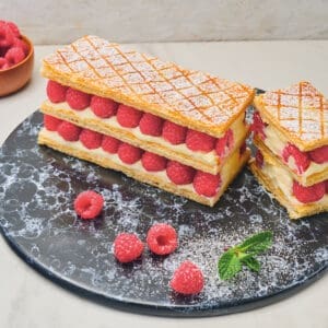 Millefeuille framboise et verveine